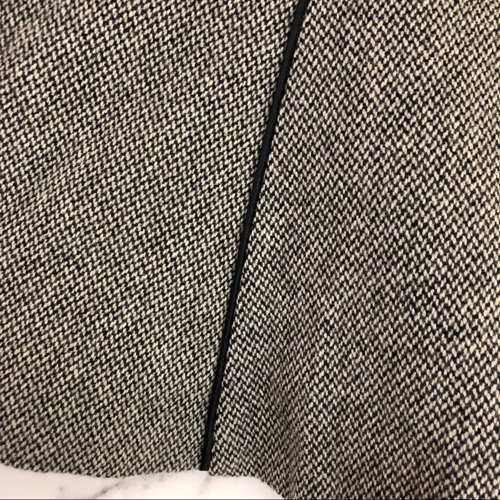 Ralph Lauren Faux Leather Trim Wool Tweed Skirt - Picture 4 of 8